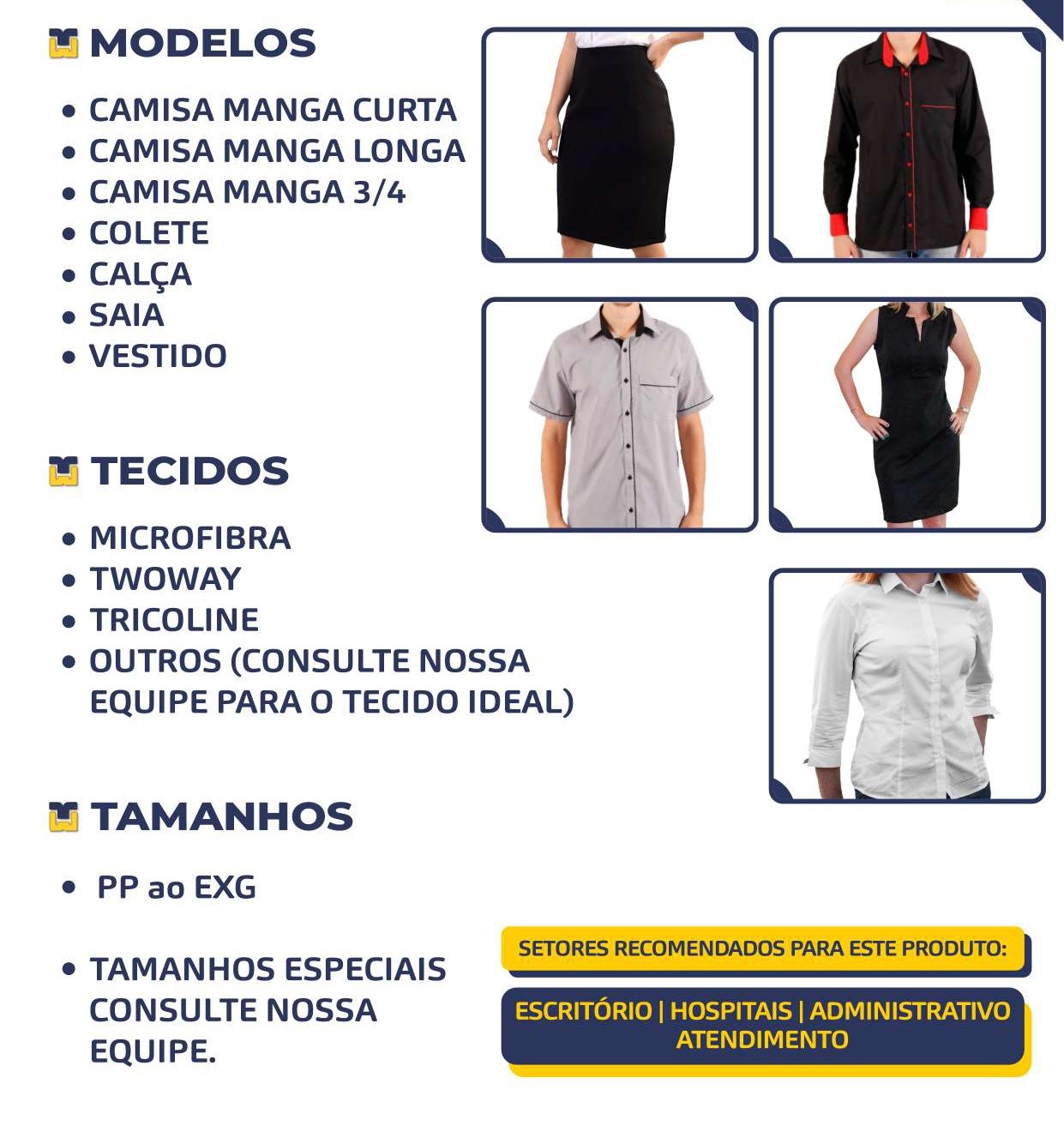Camisas e Vestidos Profissionais